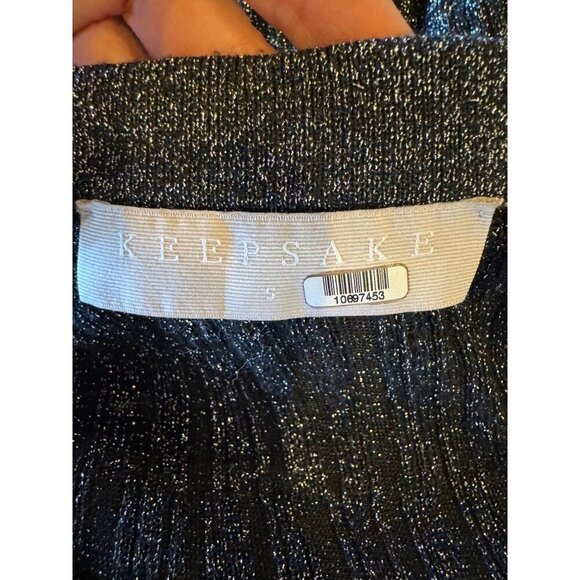 Keepsake Dress Women Small Gray Off The Shoulder Metallic Reflections Sheath - Picture 8 of 10
